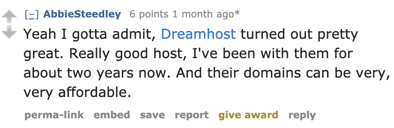 reddits best web hosting 2024 is dreamhost