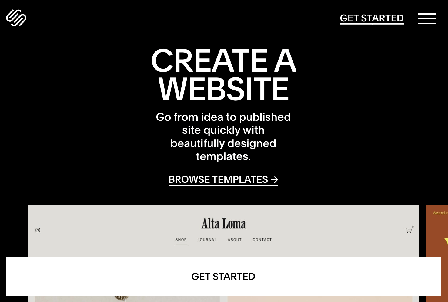 squarespace user interface