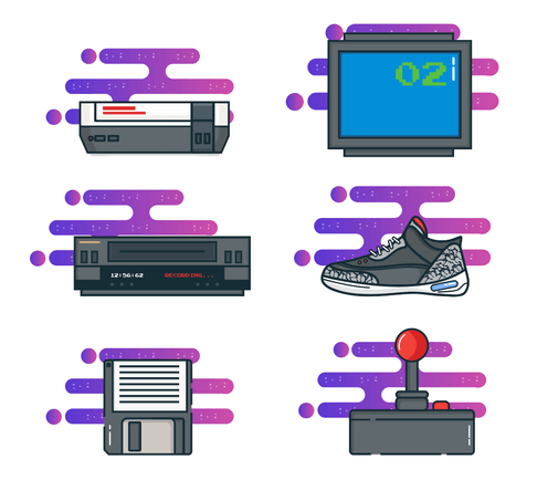 free 80s vector icons