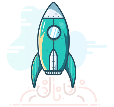 Illustration of a green rocket