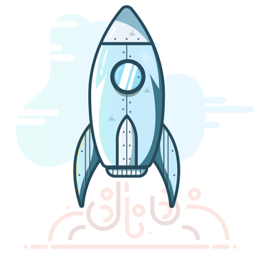Illustration of a silver rocket